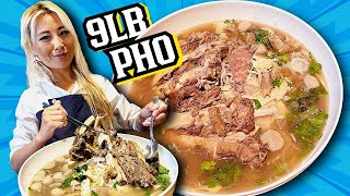 9LB BOWL OF PHO CHALLENGE at Top Pho in Taipei Taiwan RainaisCrazy RainaHuang [upl. by Ellenij914]