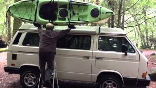 VW Syncro Vanagon with Thule Hulivator Kayak Canoe Lift Rack [upl. by Patrizia853]