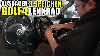 VW GOLF 4  3 SPEICHEN LENKRAD AUSBAUEN TUTORIAL  ANLEITUNG [upl. by Kristopher786]