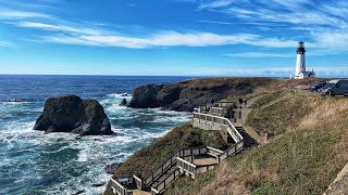 Yaquina Head Lighthouse  Newport Bayfront  Georgie’s Beachside Grill [upl. by Ahsotan]