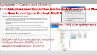 Autodiscover connection issues  Autodiscover Not Work Setting up  How to configure Outlook Mail16 [upl. by Yelrebma325]