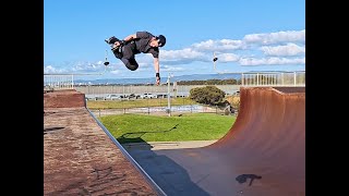 Inline Vert Skating Learning from the Local Legends at West Beach Skate Park SA [upl. by Rather718]