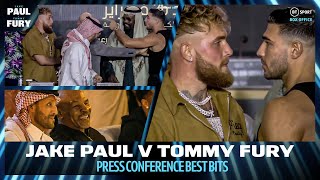 The best bits from the Jake Paul v Tommy Fury press conference  heated exchanges  a fiery faceoff [upl. by Schellens]