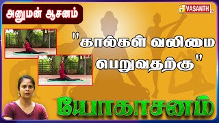 கால்கள் வலிமை பெற quotஅனுமன் ஆசனம்  Anuman Asanam  Dhinam Oru Yoga  Epi65  VasanthTV [upl. by Nipsirc]