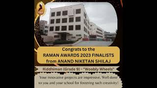 Congrats to the RAMAN AWARDS 2023 FINALISTS from ANAND NIKETAN SHILAJ anandniketanshilaj [upl. by Nahgam]