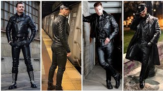 Mens leather outfits leather pants leather dress and leather boots ideas2022 [upl. by Ursulette]