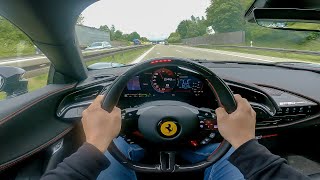 POV Novitec Ferrari SF90 on German Autobahn [upl. by Courtenay]