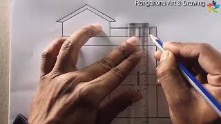 Easy House Drawing Ideas for Kids Kids Art Tutorial  Children Art Lesson  House Sketching [upl. by Brotherson]