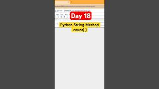 Python String Function countpython coding programming [upl. by Lorac167]