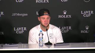 Sock and Querrey Press Conference Match 8  Laver Cup 2017 [upl. by Jaela244]