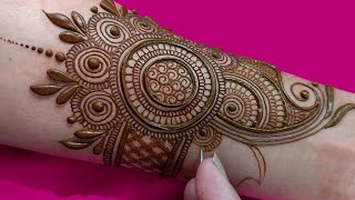 Arabic mehndi designs simple  karwa chauth mehndi design very easy stylish mehandi ki design [upl. by Dnomde]