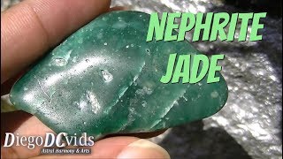 Nephrite jade gemstone  Ca2MgFe2 5OHlSi4O112  Jade [upl. by Ardnasil966]