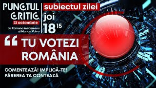 PUNCTUL CRITIC TU VOTEZI ROMÂNIA  ediția din 31 octombrie 2024 TVR1 [upl. by Malcah902]