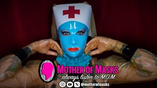 Mother of Masks ASMR Rubber Nurse Latex Sounds Transparent Latex Gloves [upl. by Blossom]