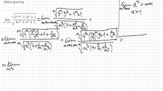 Granica ciągu pierwiastek n tego stopnia iloraz funkcja wykładnicza wielomian [upl. by Hplodur]