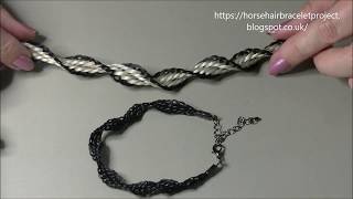 Kumihimo twisted spiral horse hair bracelet [upl. by Rybma]