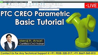 Creo Parametric Part Design Tutorials  Creo Parametric Complete Course  By Ansari Sir [upl. by Atinit]