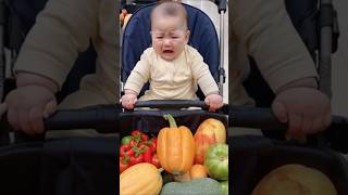 Seeing so Many Vegetables The Babyseems Not Very Happy🍋🍒🍏 [upl. by Fogel]