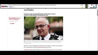 London Police chief implies 20 of men should be in prison [upl. by Marchese59]