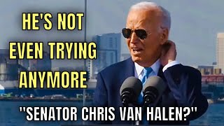 Joe Biden DON’T CARE ANYMORE quotSenator Chris Van Halen…What the hells his name” Then Laughs… [upl. by Soren]