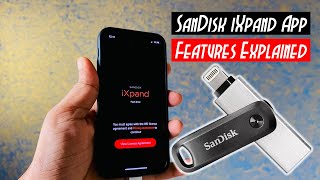 How To Transfer Files To iPhone  SanDisk iXpand Flash Drive Go Software Features Explained On iOS [upl. by Dodson591]