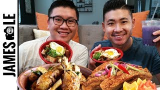 FILIPINO FOOD MUKBANG  LECHON KAWALI CHICKEN ADOBO amp BISTEK TAGALOG [upl. by Duomham]