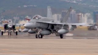 Canadian CF18 Hornet Fighter Jets Landing [upl. by Iram]