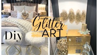 DIY Z GALLERIE INSPIRED GLITTER WALL ART [upl. by Celestyna764]