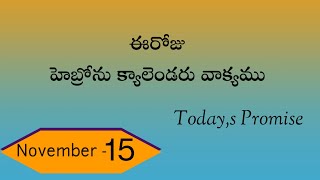 15112024 దానియేలు 223ఈరోజు హెబ్రోను క్యాలెండర్ వాక్యముHebron calendarmorning meditation [upl. by Marna]