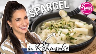 einfaches Spargelrezept  weißer Spargel in cremiger Rahmsoße kurze Zubereitungszeit [upl. by Howenstein]