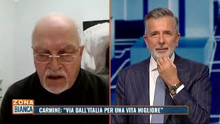 Carmine Via dallItalia per una vita migliore Zona bianca Video Mediaset Infinity [upl. by Nylirad]