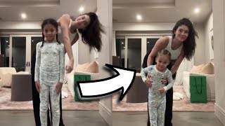 Kylie Jenner takes on adorable TikTok challenge with Stormi and Aire  SB Global News [upl. by Nimesay822]