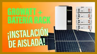 Tutorial instalación Solar Aislada fácil y Rápido Inversor Growatt  Batería Rack [upl. by Julianna]