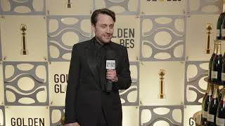 Kieran Culkin  81st Golden Globes Winners Backstage Interview [upl. by Rombert]