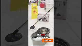 06 Mop Com Centrifuga Inox e Cabo em Inox Com 1008 shopee [upl. by Ynnej]