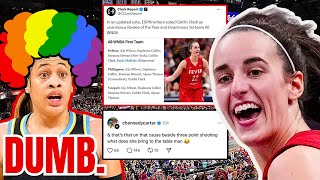 ESPN Names Caitlin Clark FIRST TEAM ALL WNBA ROTY Chennedy Carter CRUSHED AGAIN on CLOWN Comment [upl. by Aldous]