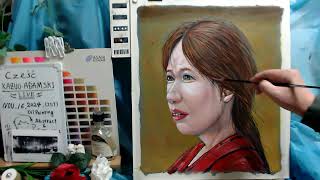 Oil painting portrait day 8 op13708 LIVE quotContemporary artquot [upl. by Biron]