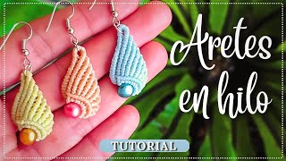 Aros Concha de mar 🐚 Como hacer Aretes en forma de CONCHITA DE MAR  Tutorial Macramé [upl. by Solracesoj]