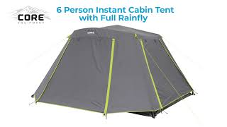 CORE® Equipment 6 Person Instant Cabin Tent with Full Rainfly Tent Setup [upl. by Zorah]