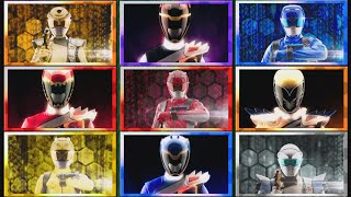 Power Rangers Beast Morphers amp Dino Charge Team Morph 9 Rangers Roll Call  Fan Made Latino [upl. by Alis]