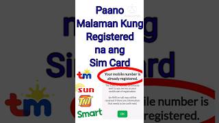 Paano Malaman Kung Registered na ang Sim Card How to Know if the Sim Card is Registered simcard [upl. by Rimas601]