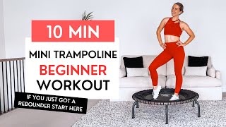 10Minute Beginner Mini Trampoline Workout  LowImpact Rebounder Routine with JumpampJacked [upl. by Adnirak895]