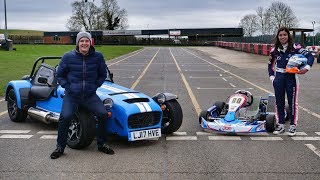 Caterham 620S vs GoKart feat Jamie Chadwick [upl. by Ashling]