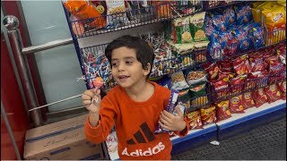 Ibrahim with brothers doing shopping in a super store  video for kids and toddlers [upl. by Uzia]