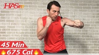 45 Min Ultimate Cardio Kickboxing Workout  MMA Training amp UFC Kickbox Workout Class for Women amp Men [upl. by Nanyk]