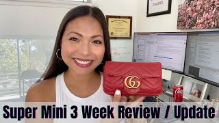 Best Bag Ever  Gucci Marmont Super Mini 3 Week Review  Different Ways to Wear [upl. by Alix]