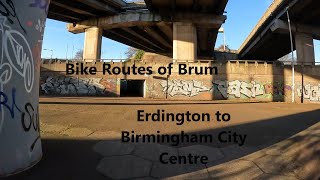 Erdington to Birmingham City Centre  Full Cycle Route using Quiet Streets and Cycle Paths [upl. by Leirum689]