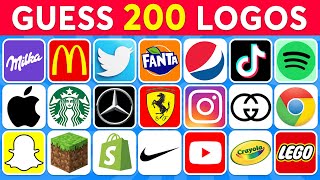 Guess the Logo in 3 Seconds  200 Famous Logos 🥇 Logo Quiz 2024 [upl. by Gwynne]