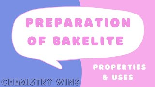 PREPARATION OF BAKELITE  PROPERTIES  APPLICATIONSsadhanadhananjaya CHEMISTRY WINS chemistry [upl. by Odlanir144]