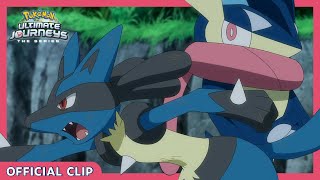 Greninja vs Lucario  Pokémon Ultimate Journeys The Series  Official Clip [upl. by Rayford434]